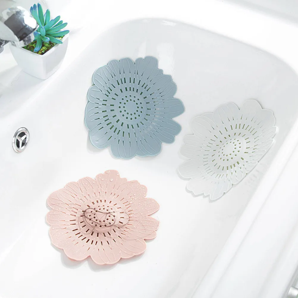 Kitchen Sink Filter Strainer Silicone Drain Cover Hair Catcher Residue Vegetable Offal Trap Prevents Clogs Easy Stick Remove