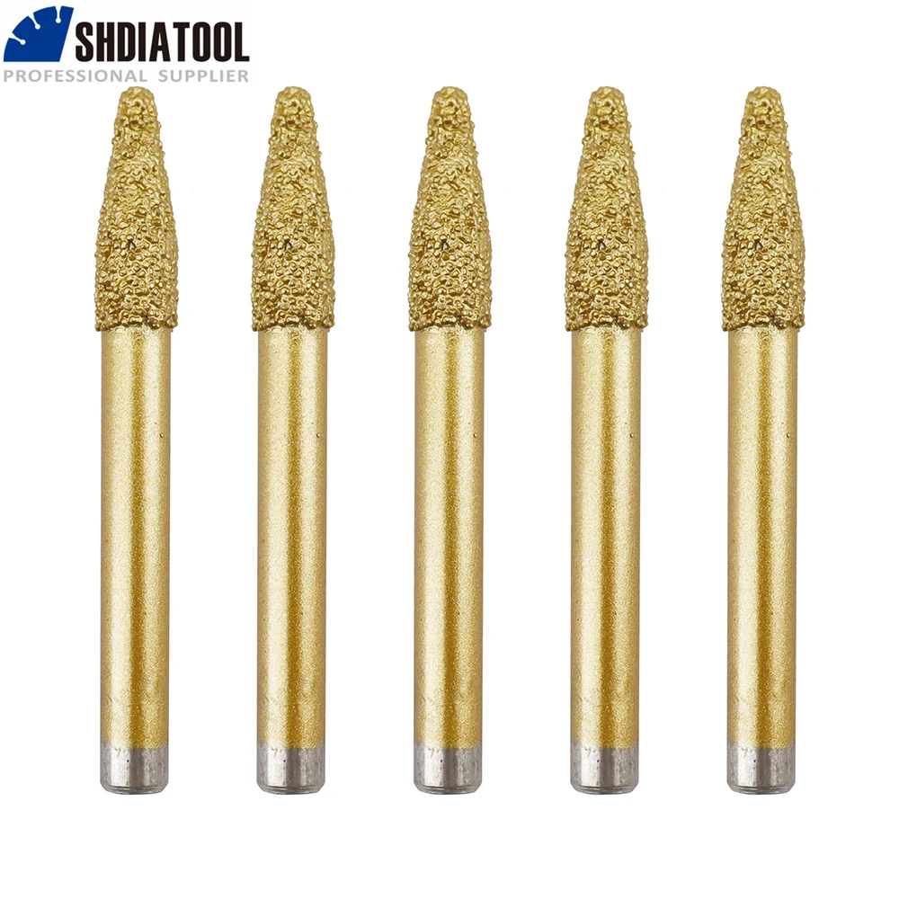 SHDIATOOL CNC Machine Diamond Router Bit Grawerowanie kamienia Frez ze stopu Peeling Marmur Granit Narzędzie Ostrze Nóż do rzeźbienia