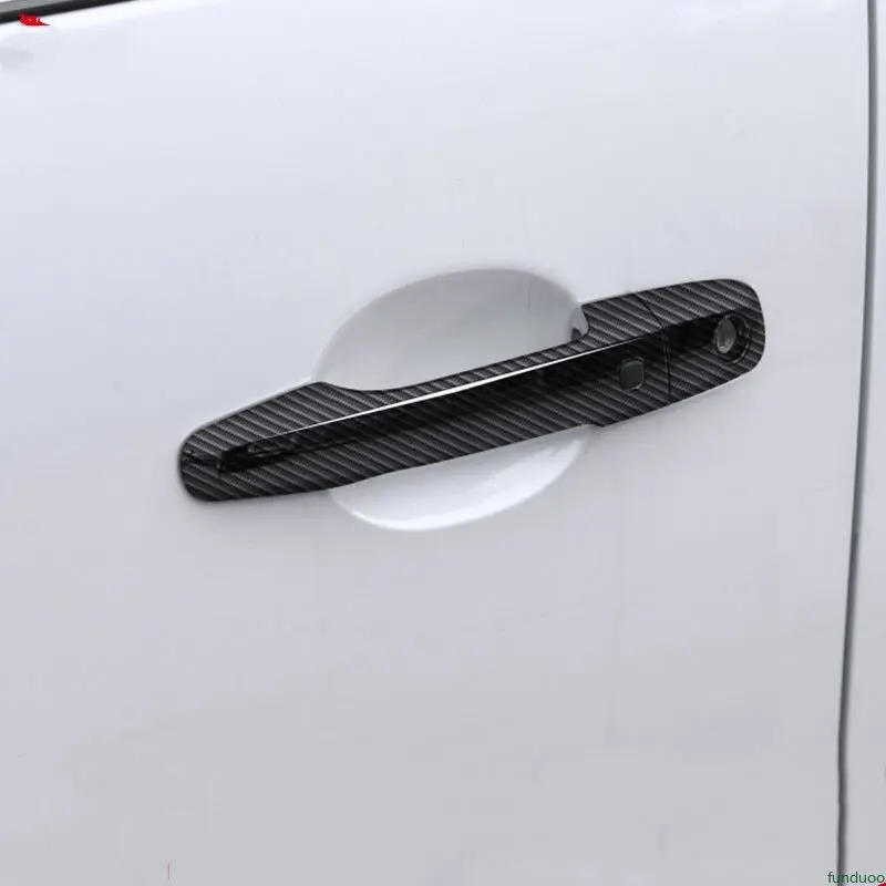 For Mitsubishi L200 Triton Pickup 2006-2014 Carbon Fiber Chrome Car Door Handle Cover Styling Accessories