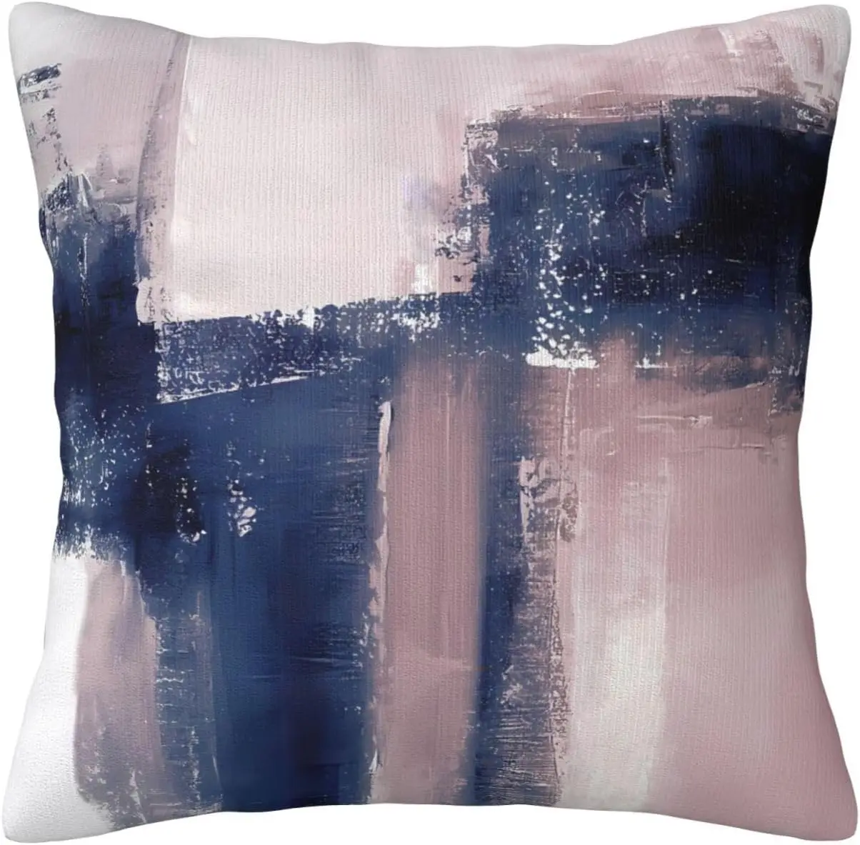 Pillowcase Cushion Cover Blue Abstract Modern Watercolor Print Blush Navy Decorative Square Throw Pillow for Home Decor