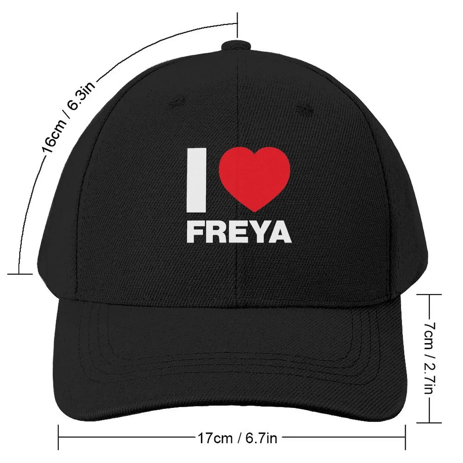 I Love her, Women Girl Daughter Name Freya Baseball Cap birthday Thermal Visor Big Size Hat Men's Caps Women's