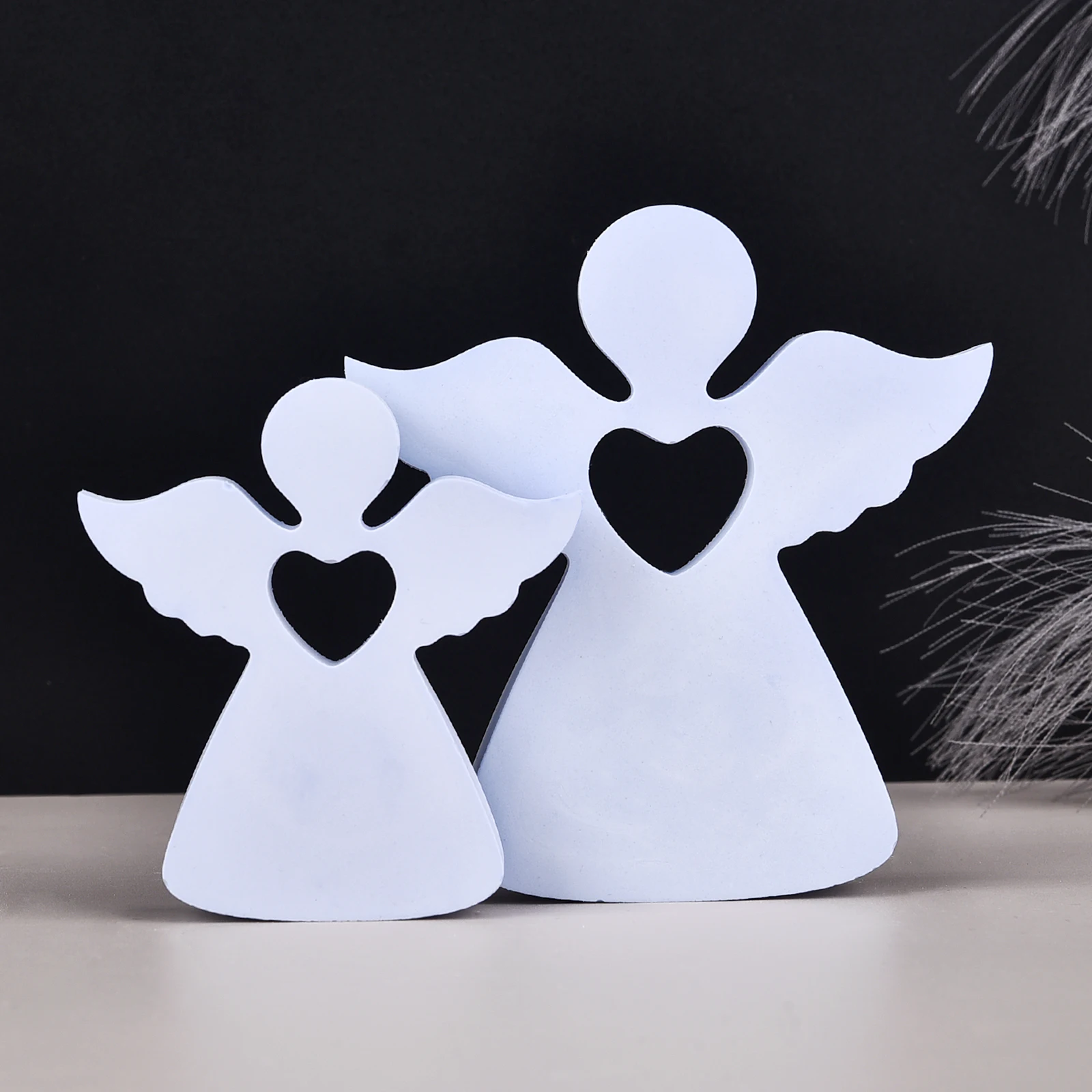 1pcs/2pcs Angel Candle Silicone Mold Gypsum Car Mounted Incense Expanding Gypsum Decoration Mold Easter Aromatherapy Candle Mold