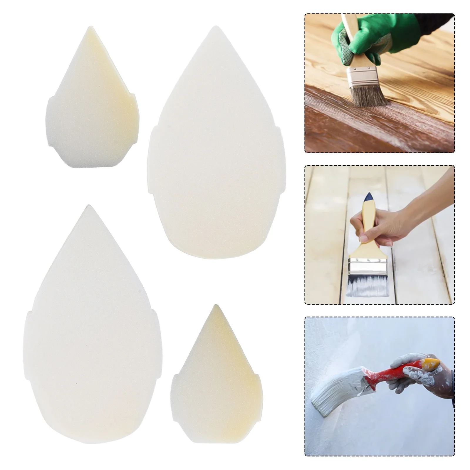 

Набор из 4 губчатых кистей для рисования, сменные, моющиеся, для декоративно-прикладного искусства, рисования на стенах, DIY-проектов, художественные принадлежности, краска