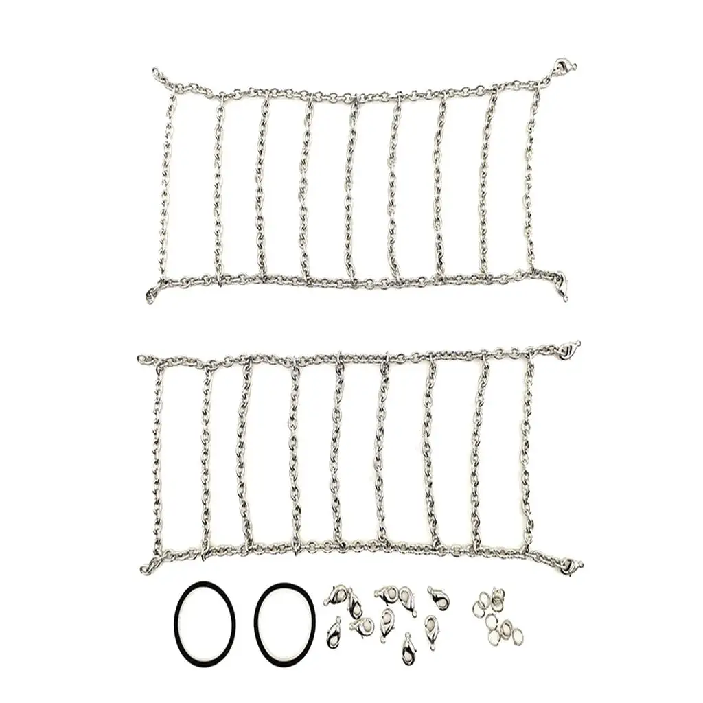 RC Car Tire Chain Metal Snow Chain Anti-skid 1.9 Inch Alloy Wheel Chain for 1/10 Scale Crawler