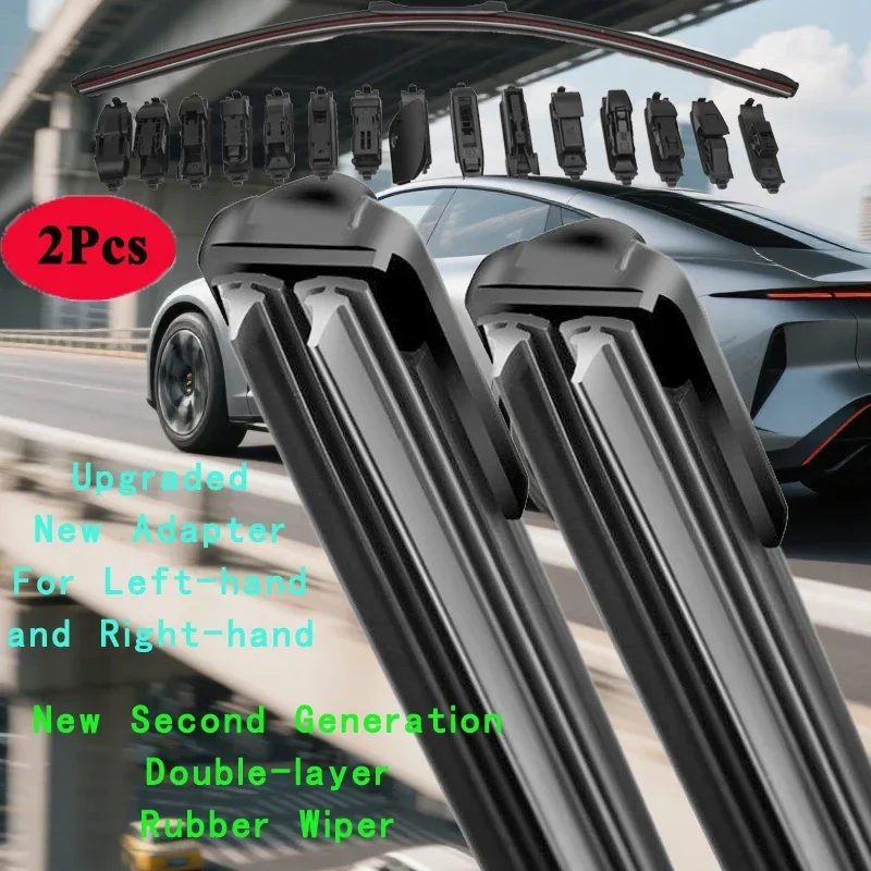 

For Audi Q2 E-tron 2017 2018 2019 2020 2021 2022 2023 Wiper Rubber Front Blade Window 24 19 RHD & LHD Set Car Accessories