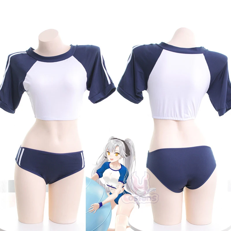 Anime japonês maiô traje para mulheres, Esportes escolares, Uniforme de ginástica, Cosplay Role Play roupas, Meninas Underwear