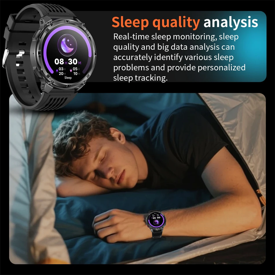 Neue Outdoor-Smartwatch für Herren, Bluetooth-Anruf, wasserdicht, Sportuhr, 1100 mAh, Gesundheitsüberwachung, individuelles Zifferblatt, robuste Smartwatch für Männer – Detail 10