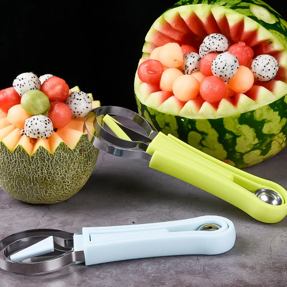 1Set Stainless Steel Fruit Digging Ball Spoon Corrosion Resistant Fine Grinding Lightweight Ice Cream Scoop Dessert Serving