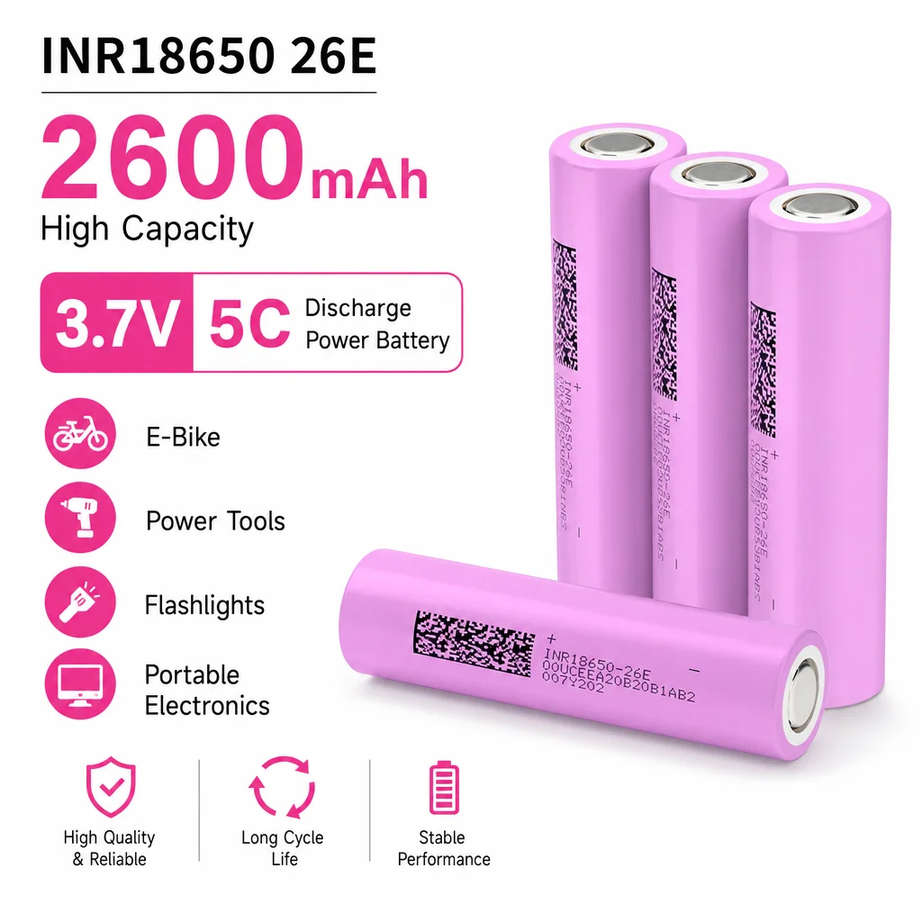 PURFIELD Original 3.7V 18650 Lithium Battery 2600mAh 5C Replacement Power Supply for Power Bank Electrical Tools Electronic