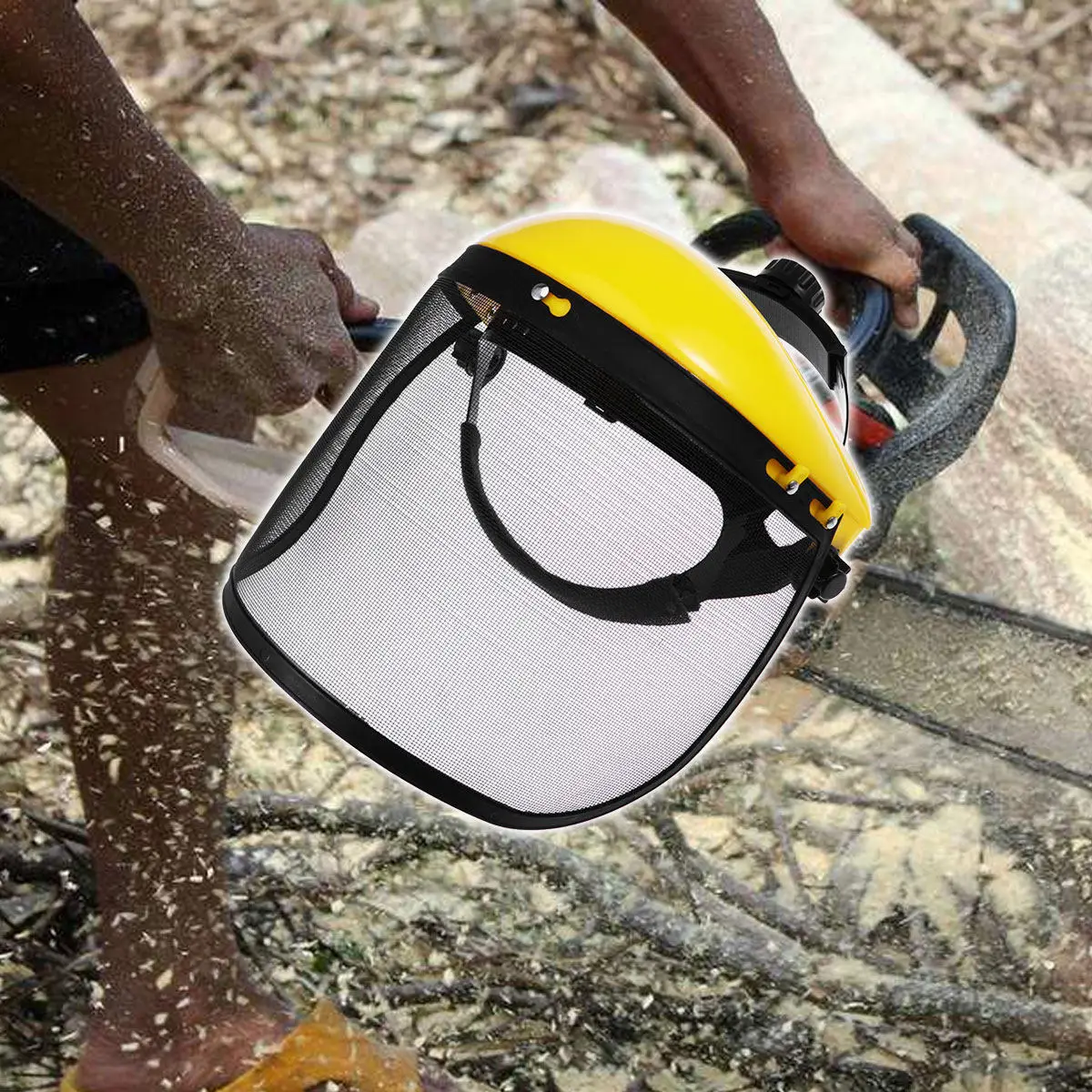 Wire Mesh Safety Face Shield Professional Protective Gear for Forestry Chainsaw Brush Cutter Lawn Mower Full Face Mesh