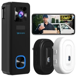 5MP Video Doorbell Camera with Chime Wireless No Monthly Fee Human Detection 2-Way Audio Live View Support Local & Cloud Storage