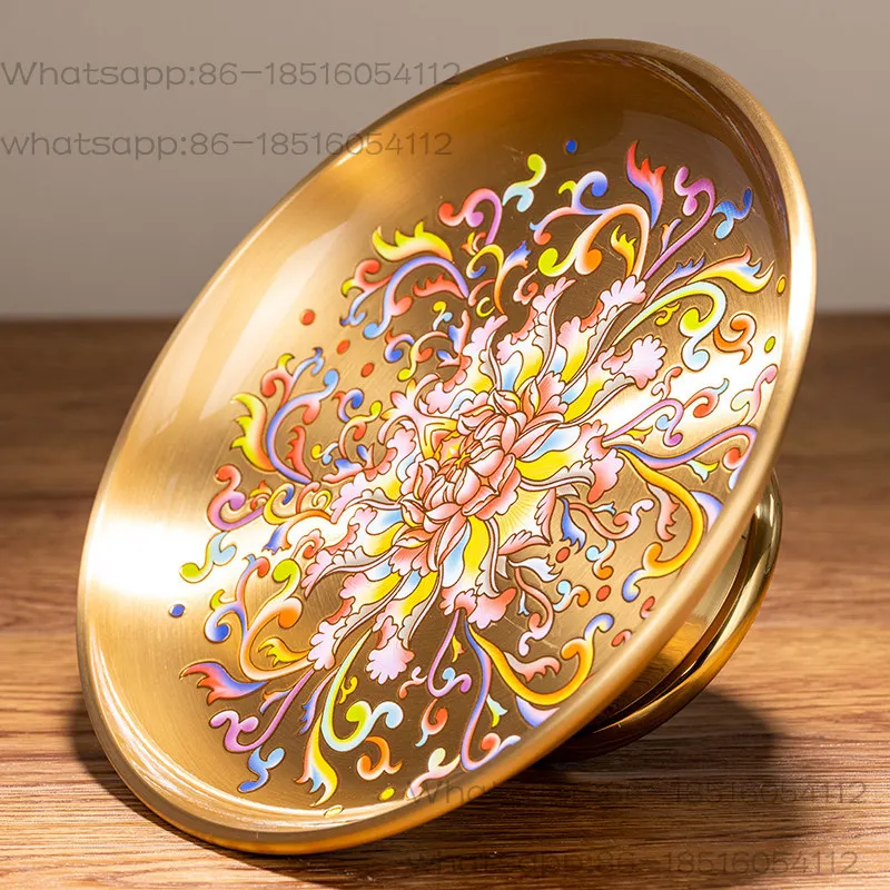 Pure copper fruit plate, household fruit plate in front of the Buddha, lotus fruit plate, Guanyin tribute plate, Buddhist