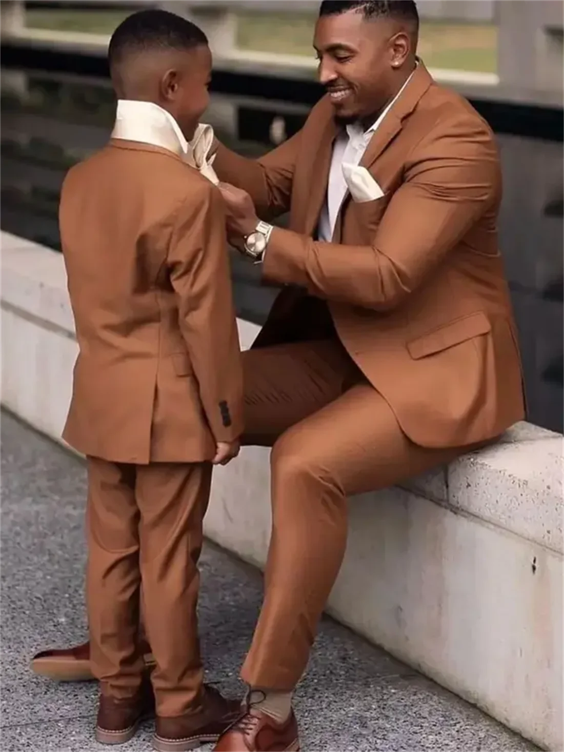 2 Pieces Dark Brown Men Suits For Wedding Tuxedos Groom Wear Clothing Business Party Formal Outfits Sets (Jacket +Pants)