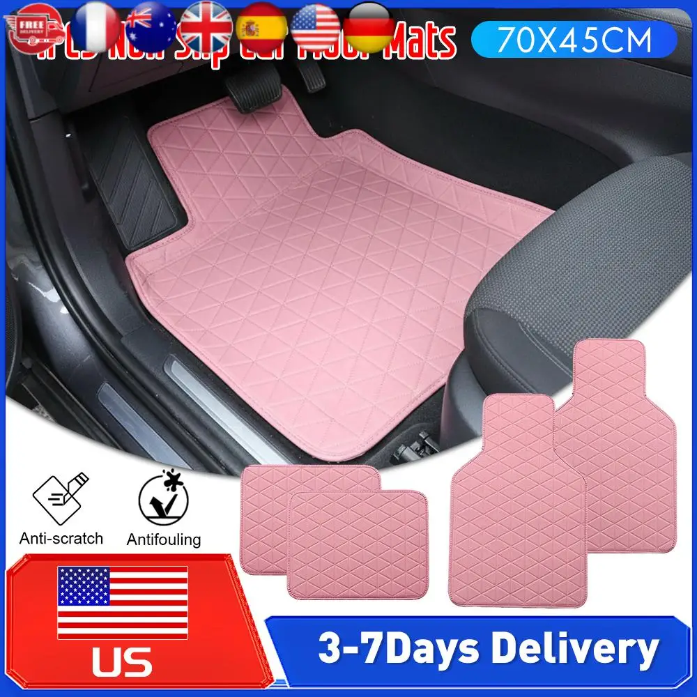 

Комплект из 4 водонепроницаемых ковриков из искусственной кожи для автомобиля, универсальные коврики-накладки для салона авто, передние и задние, для легковых автомобилей, внедорожников, грузовиков