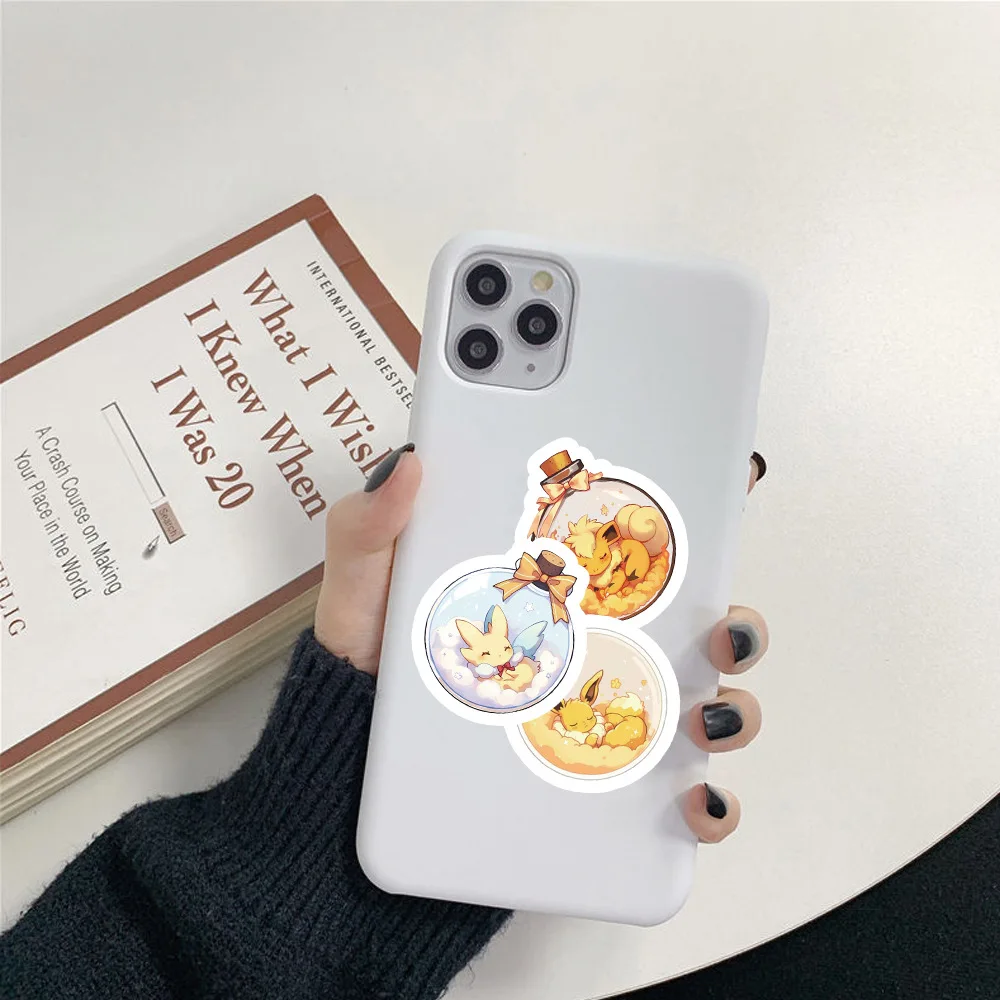 54 قطعة الكرتون بوكيمون الانجراف زجاجة البوكيمون الكتابة على الجدران ملصق تزيين دفتر المحمول ملصق مضاد للمياه اللعب الهدايا