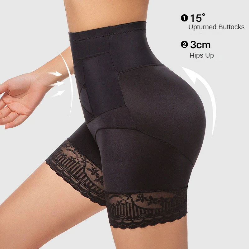 Spitzen-Sicherheitsshorts für Frauen, hohe Taille, Bauchkontrolle, Body Shaper, Höschen, Bauch, Kompressions-Boxershorts, Oberschenkel, Kreuz-Shapewear-Höschen