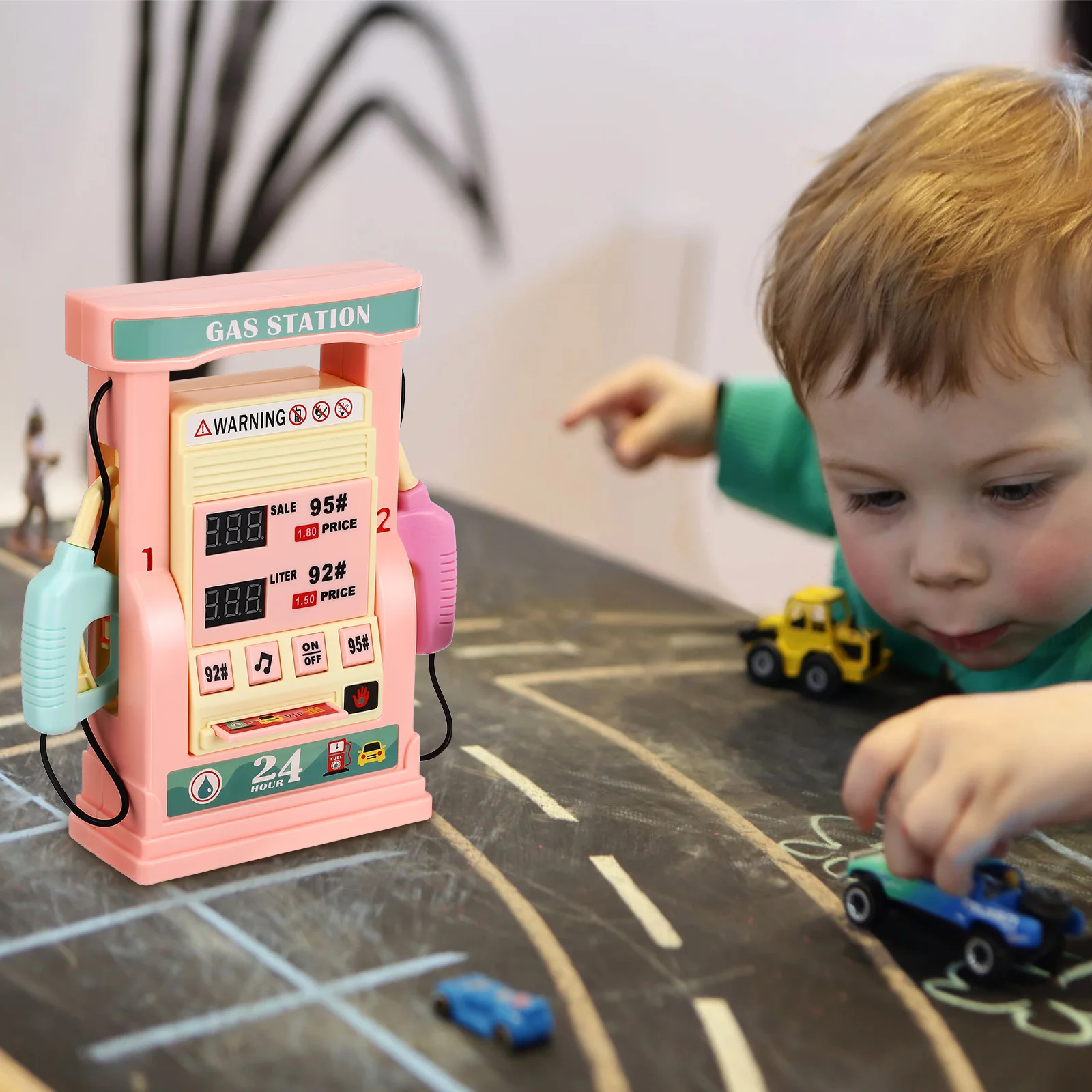 

Simulation Gas Station Set Realistic Miniature Interactive Gas Pump Refueling Station for Kids Playhouse Kids Car Wash Tool Set