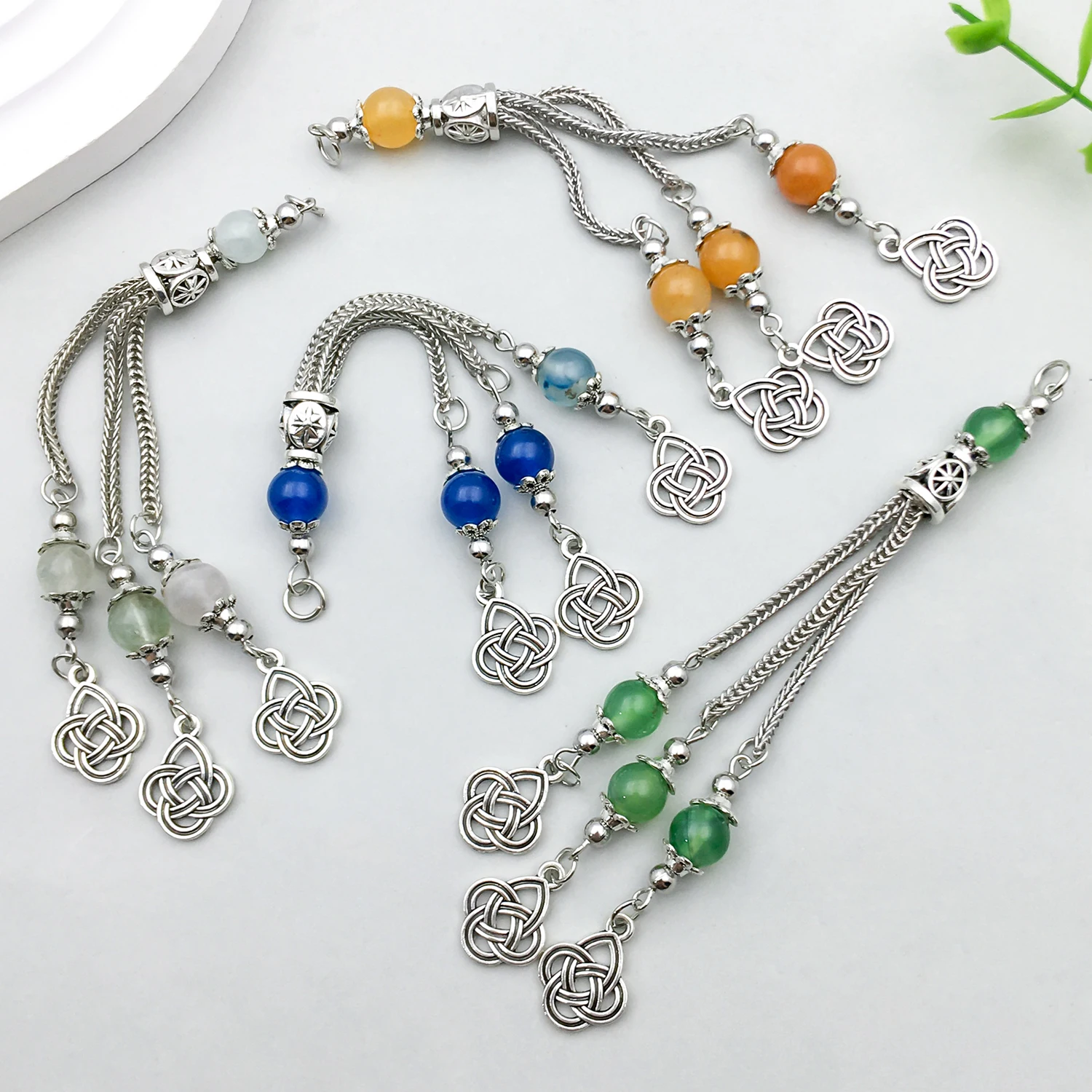 عشوائي 4 قطع سبائك العرقية شرابة قلادة صنع المجوهرات DIY المفاتيح أقراط سحر للمجوهرات أساور قلادة #3