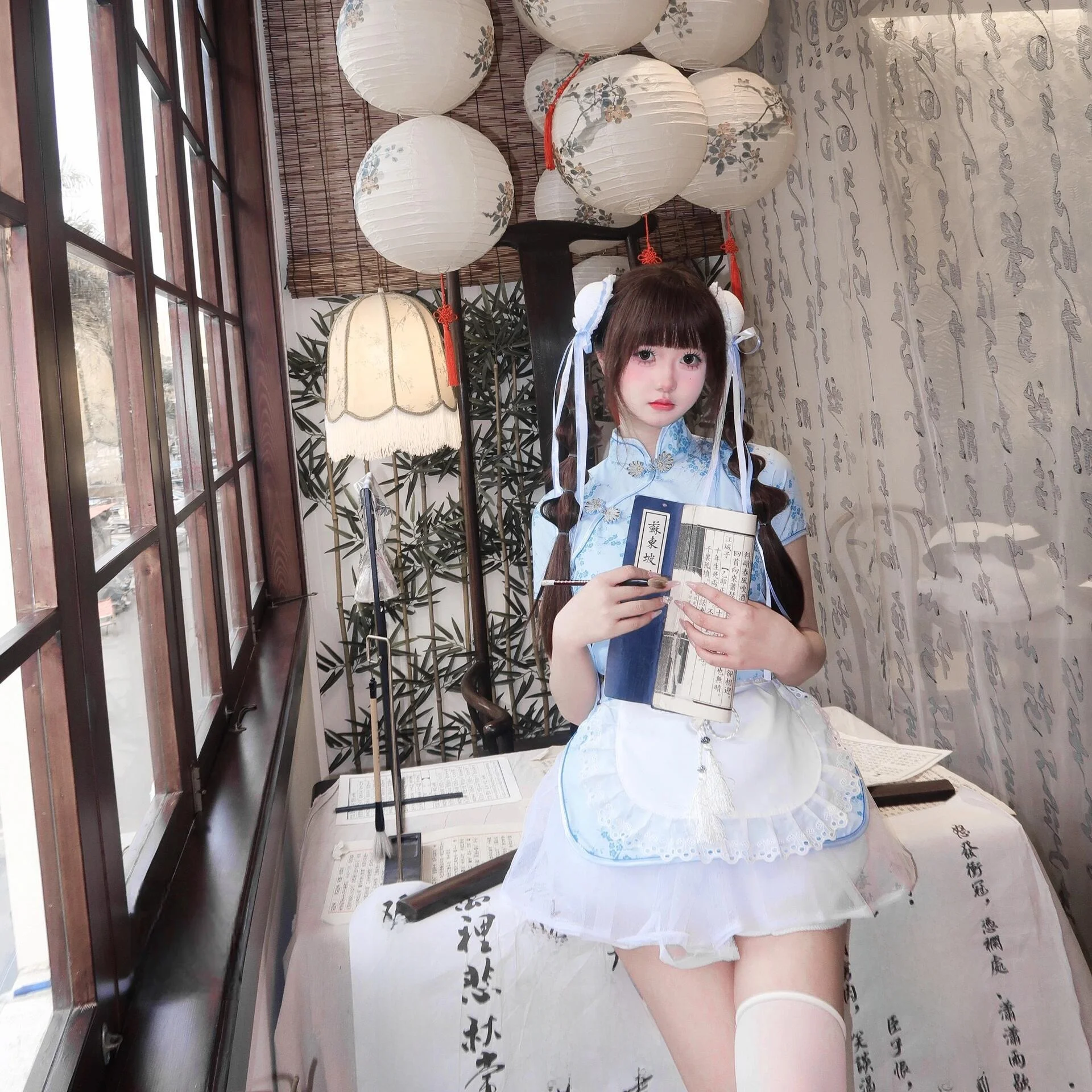 تنورة صينية جديدة من Sle Dr loween Cisas Cosplay orm تنورة خادمة ناعمة للفتيات ملابس يومية
