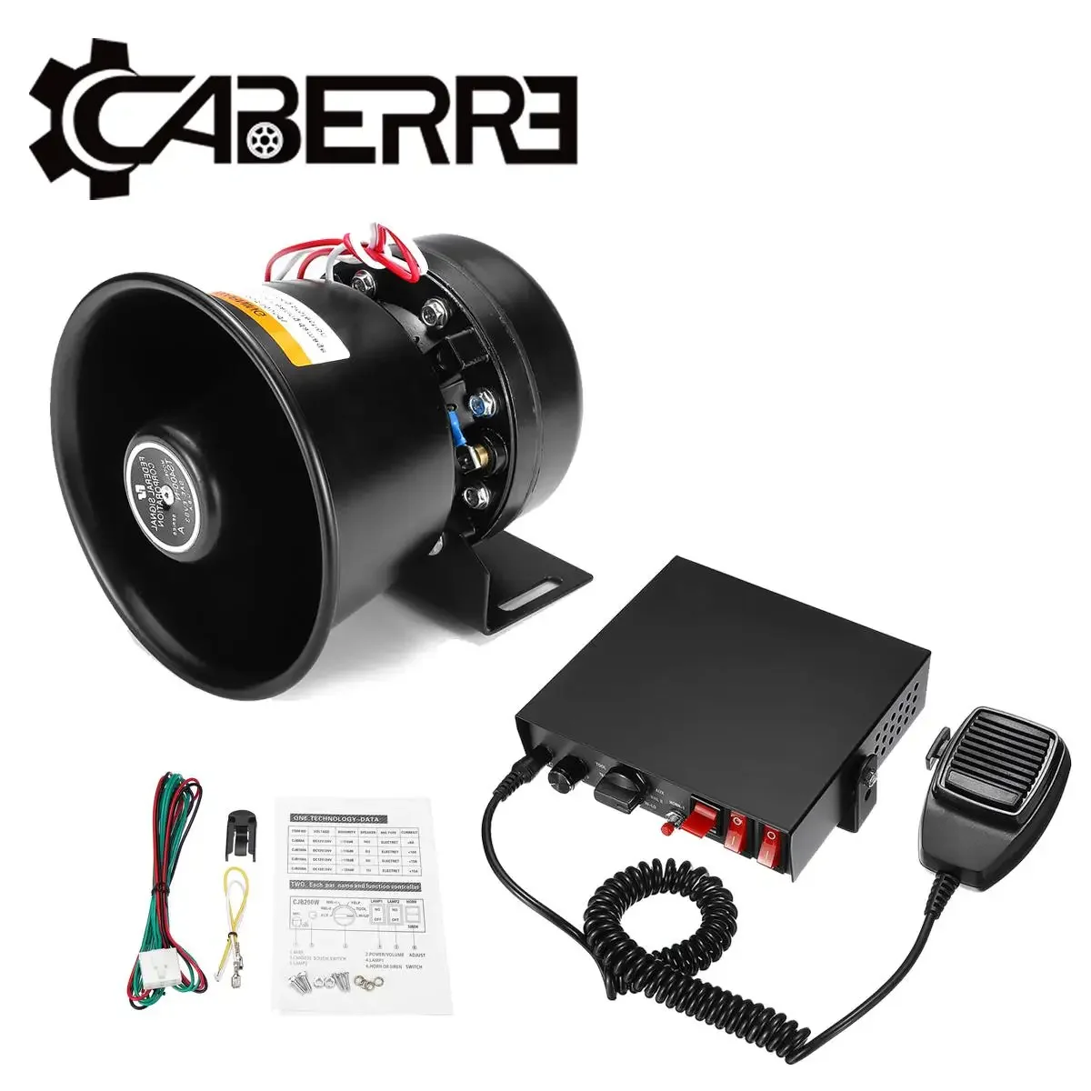 

12V 400W 9 Tone Loud Car Warning Alarm Police Siren Horn Speaker Auto Horn 12V with MIC System and Wireless Remote Control