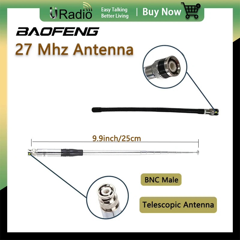 27Mhz BNC Telescopic Antenna 25/130cm 50g/120g foldable  Aerial Magnetic Base for Motorola HT440 HT90 Kenwood TK100 CB Ham Radio