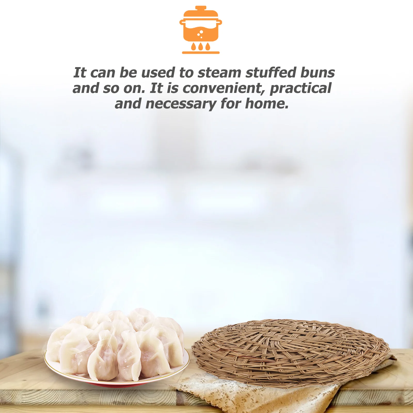 

6Pcs Steamer Straw Pads Reusable Round Steamer Mats Perfect for Dumplings Dim Sum Steamed Bun Kitchen Supply Dim Sum Liner