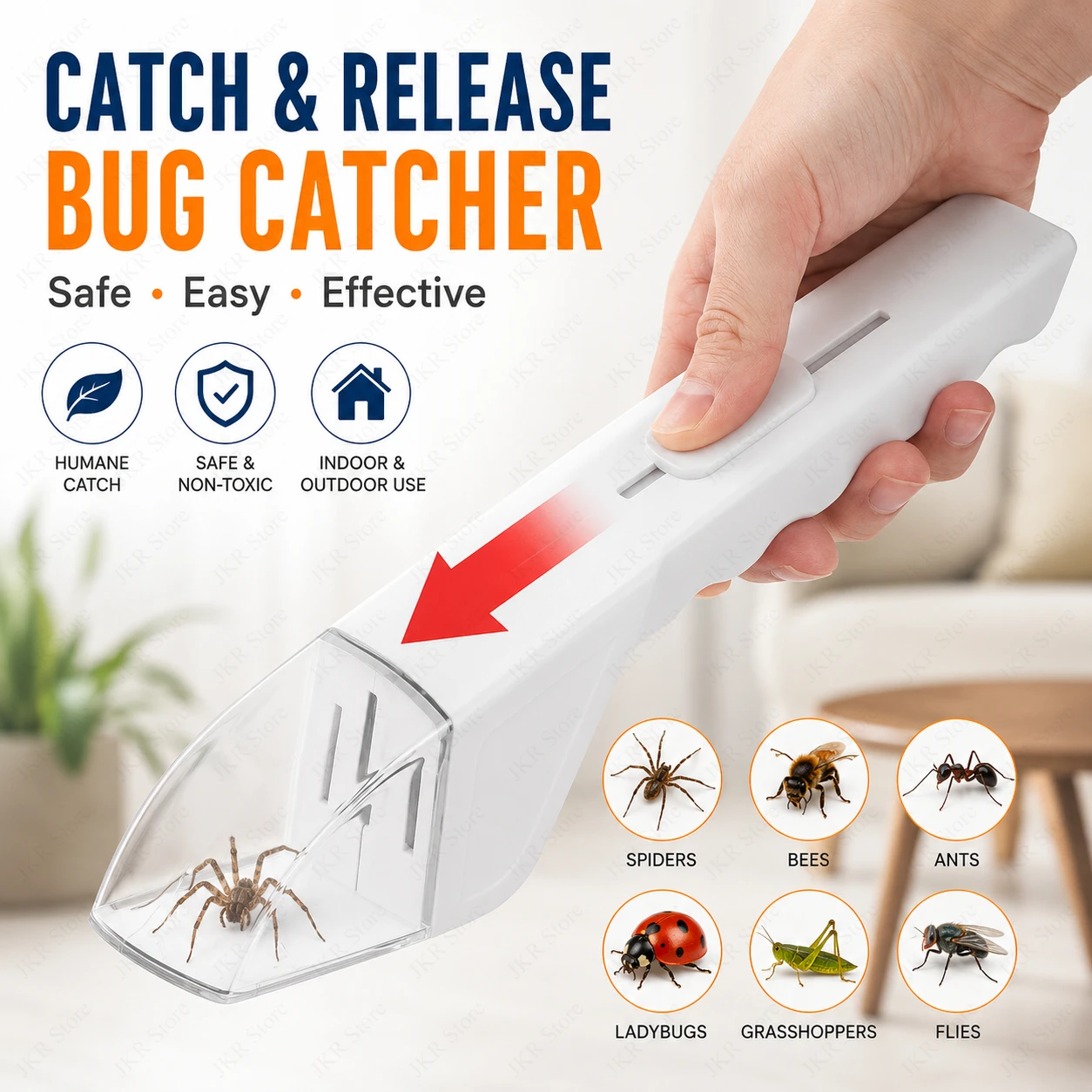 1/3/5 Pieces Handheld Pest Catcher Clamp Portable Insect Trap Tool for Spiders Bees Bugs Home Garden Indoor Outdoor Pest Control