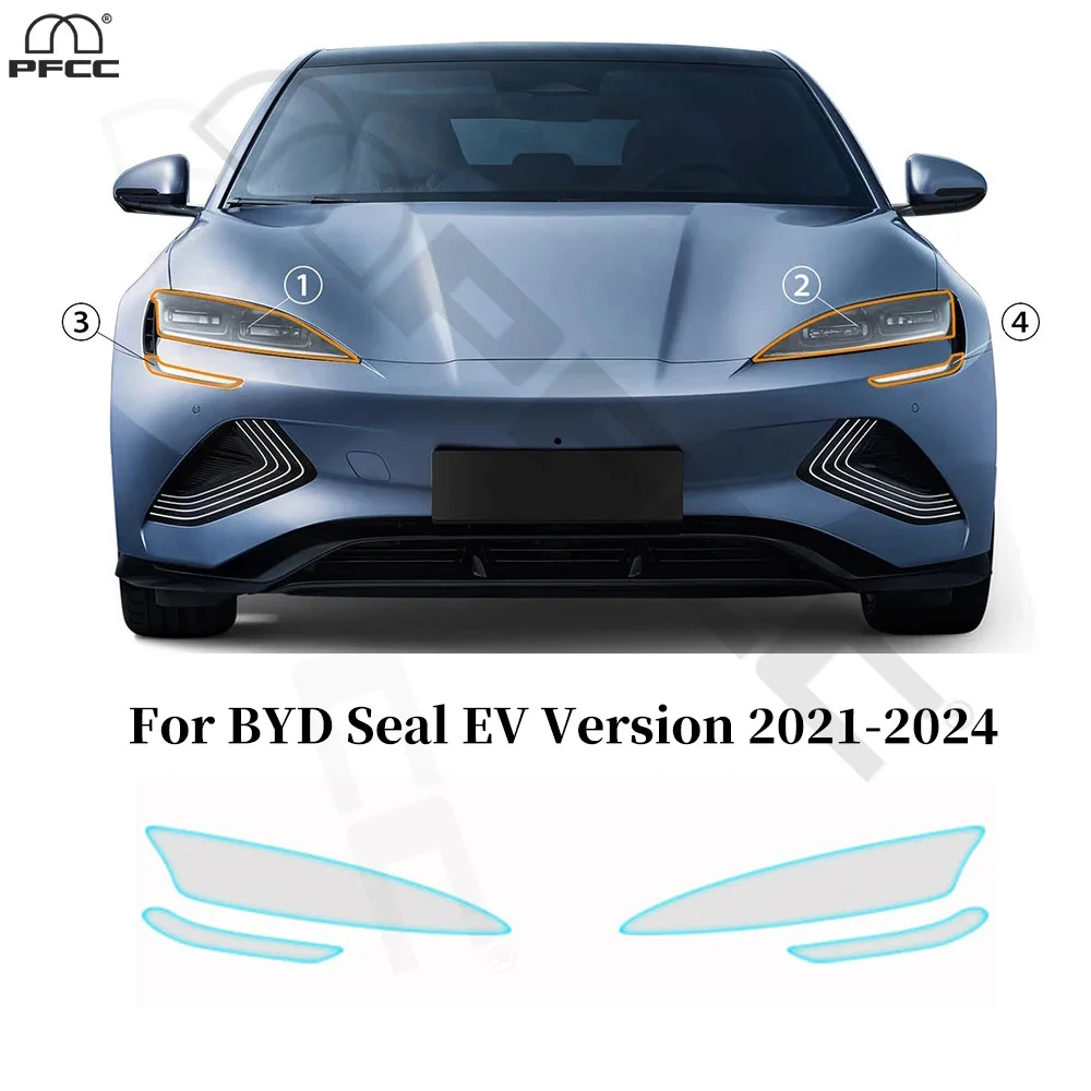 Para BYD Seal EV versión 2021-2024 película retrovisora de faros de coche película protectora de pintura TPU precortada transparente PPF resistente a los arañazos