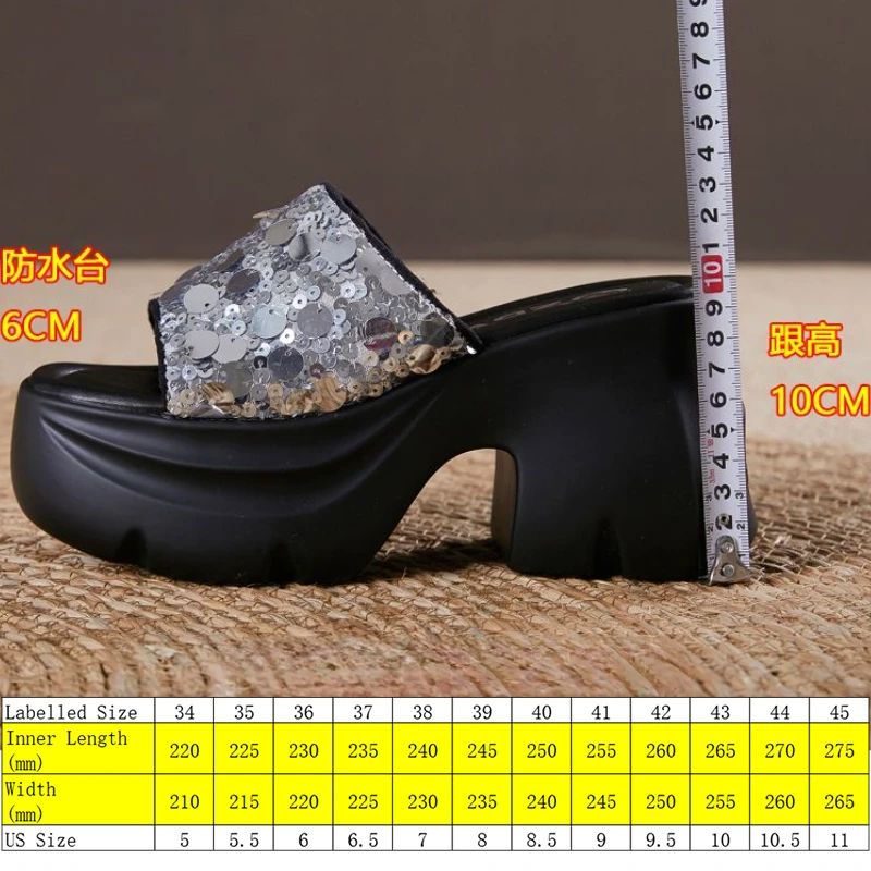 Fujin 10cm sintetico Slip on Platform Wedge Fashion sandalo Bling donna roma Peep Toe 2024 pompe pantofole estive scarpe moda