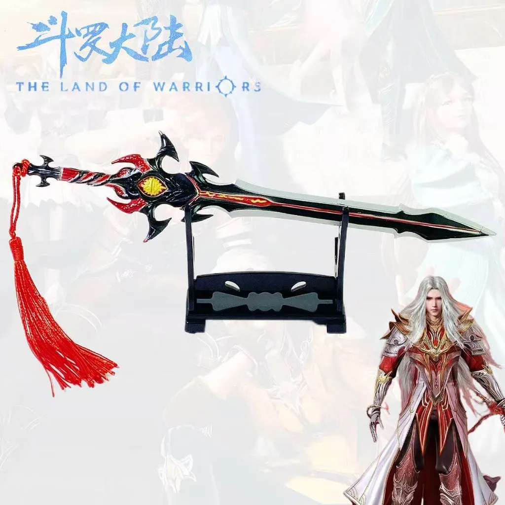 

8inch The Land Of Warriors Soul Land Tang San Asura Sword Model Anime Collectible Alloy Ornament Cosplay Decorative Accessory