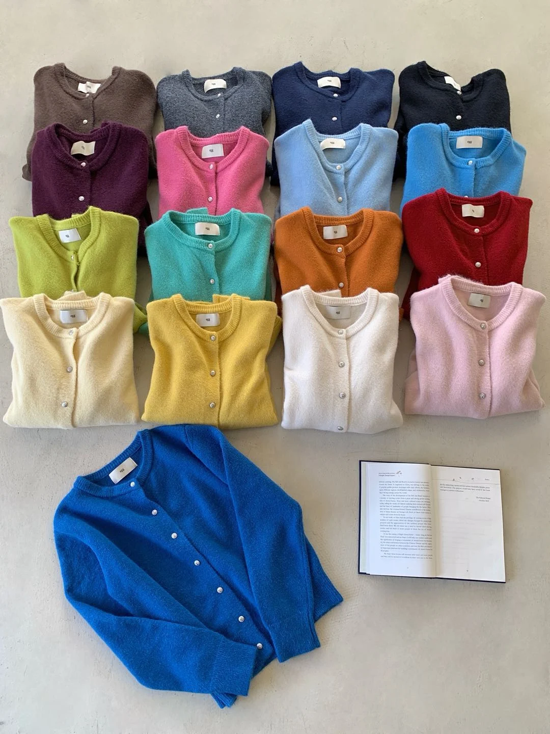 

High Quali 7 Colors Egg Knitted Cardigan round Ne Open Front Warm Soft Pure Color Loose Fit Long Sve ort Length