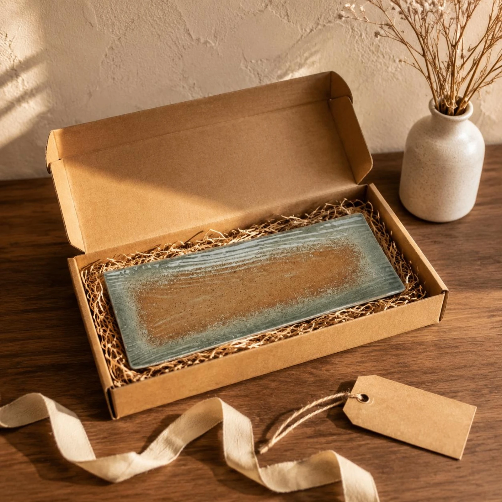 Rectangular Ceramic Serving Plate Tapered Ends Rectangular Sushi Plate Porcelain Sushi Platter Polished Glaze Tableware