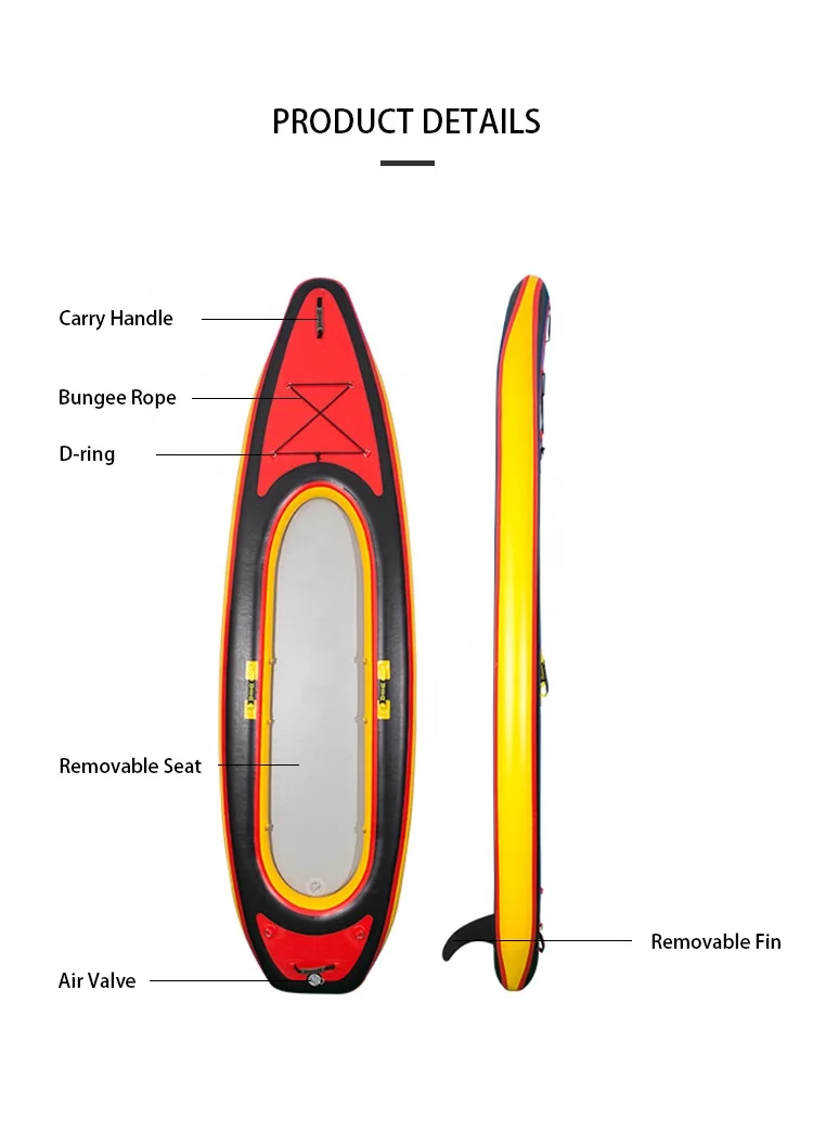Custom Drop Stitch Foldable Canoe Boat Whitewater Sea Inflatable Cheap Kayaks with Seat Paddle
