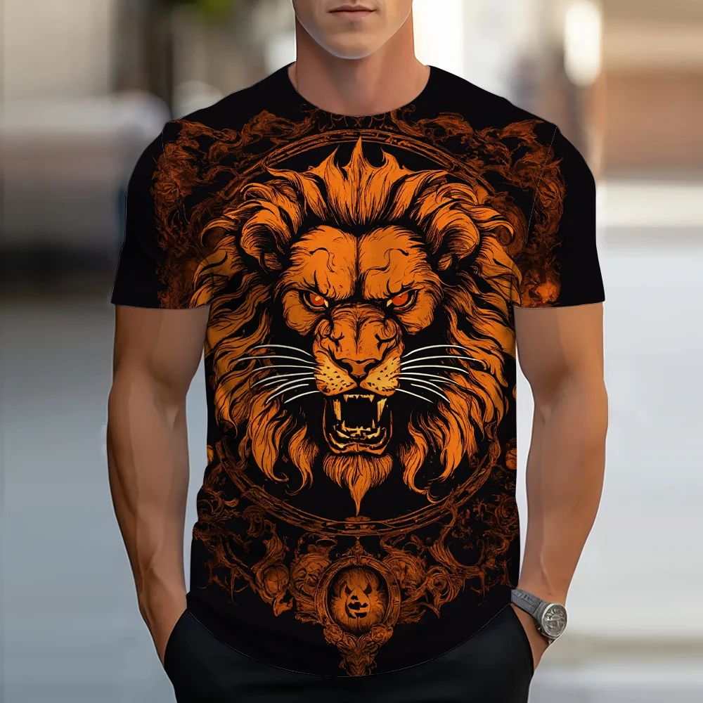 Tiger Boxing T Shirt Men's Cool Design 3D Blood Red Print T Shirt Novelty Personalized Short Sleeve Harajuku Fashion Streetwear