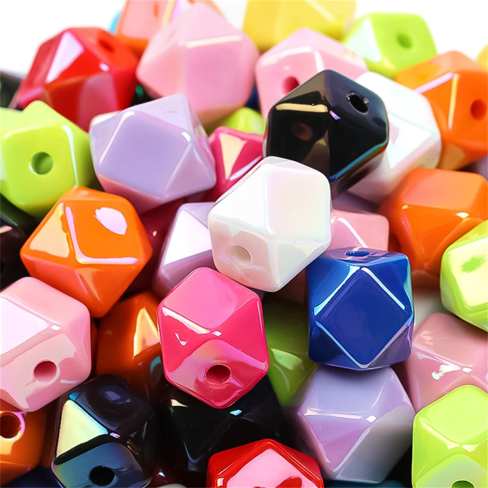 CH51 Dark Ma Bei Facet Square Bead Through Hole Acrylic Beads Exquisite Mobile Phone Chain Diy Beading Material Fashion Beads
