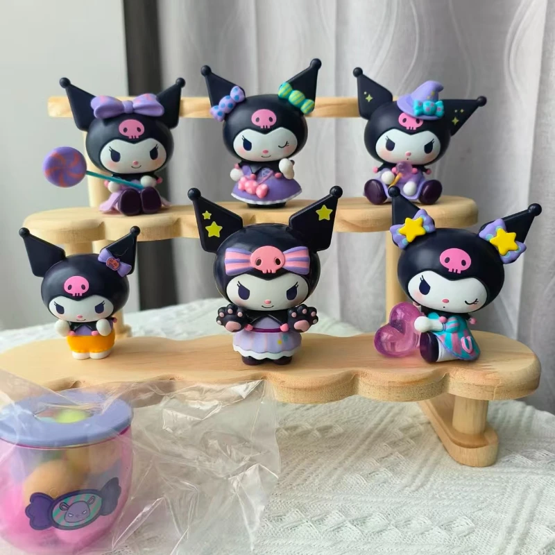 Miniso genuíno kuromi truque ou deleite série caixa cega ornamento de mesa boneca brinquedo saco sorte presente natal anime mercadoria