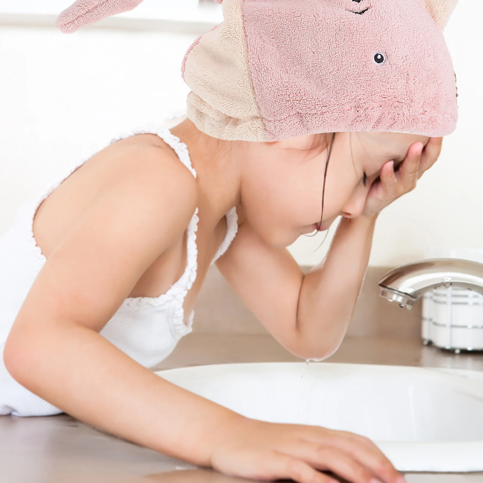 

Cartoon Coral Fleece Hair Dry Towel Thicken Drying Hat for Kids Fast Absorbent Water Gentle on Hair for Girls Shower