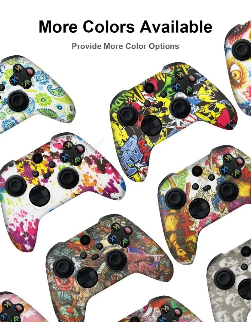 Soft Silicone Case for XBox Series X S Protective Skin Gamepad Rubber Skin Thumb Grips Cap Joystick Cover Shell