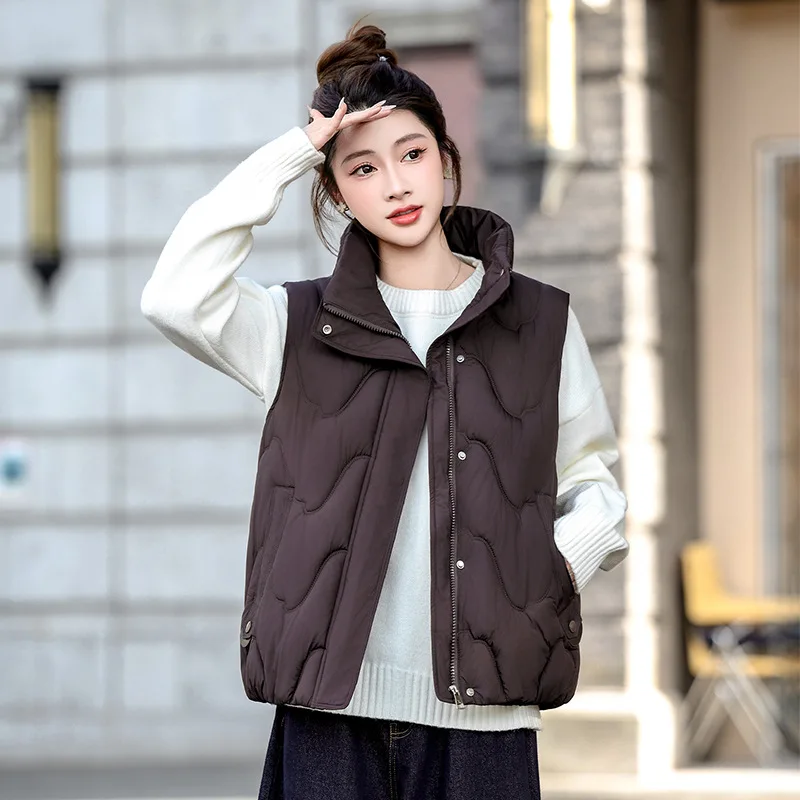 New Women Cotton Vest Jacket Warm Sleeveless Ladies Puffer Waistcoat Coat All-match Short Loose Female Outerwear chaleco mujer
