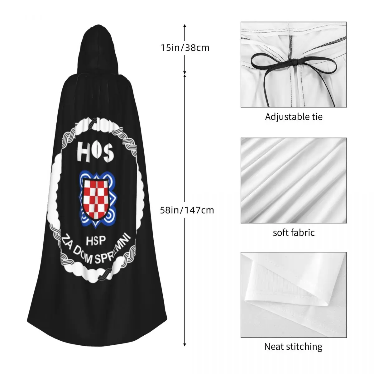 Capa unisex con bandera y capucha, capa de bruja y vampiro, disfraz de Cosplay para adultos, hombres y mujeres, disfraces de Navidad