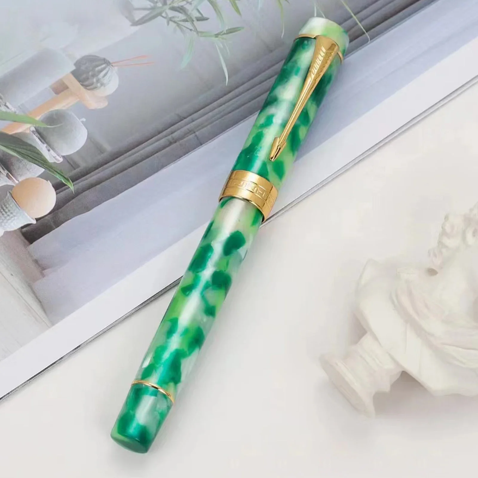 

Jinhao Century 100-серия, перьевая ручка из смолы, фэнтезийные зеленые ручки с чернилами для письма, школьные принадлежности, офисные деловые подарки, ручки