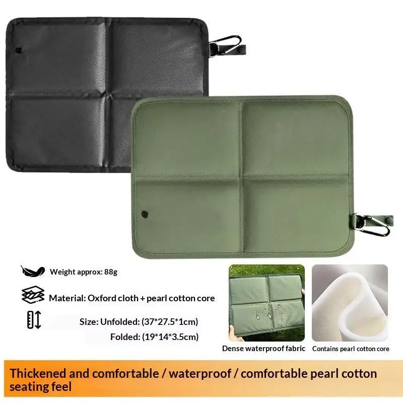 New Foldable Outdoor Seat Cushion With Waterproof Oxford Fabric And Carabiner Perfect For Hiking Camping Picnic Trips