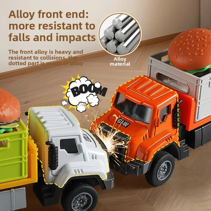 Camion en alliage jouet remorque Cargo transporteur camion voiture éducative pour enfants jouet véhicule de Construction retirer Non-télécommande