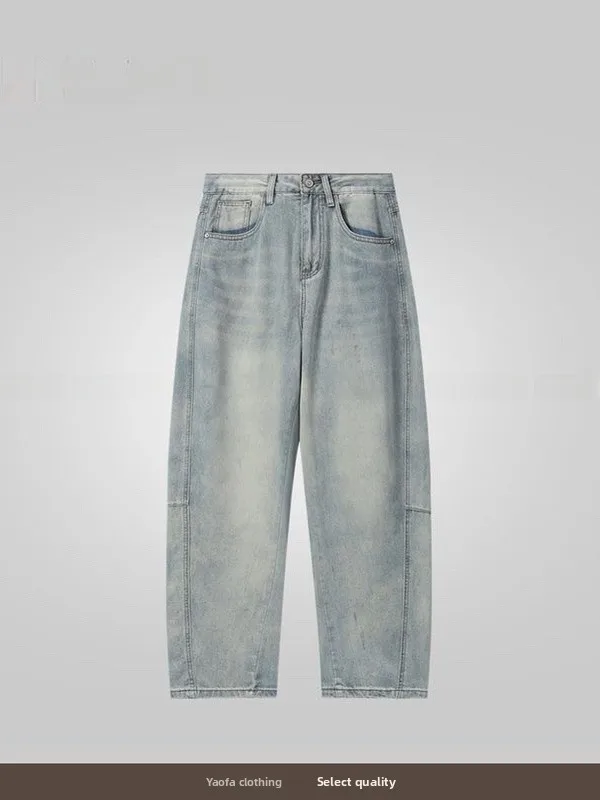 

Retro American Waed Knife Jeans Men Loose Slim Wide Leg Long Casual Jeans Youth Trend Spring 2025 Straight Cut