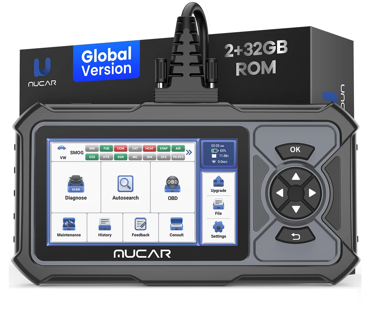 

Диагностический сканер MUCAR CDE900 LITE OBD2, универсальный прибор для считывания кодов двигателя, 32 ГБ