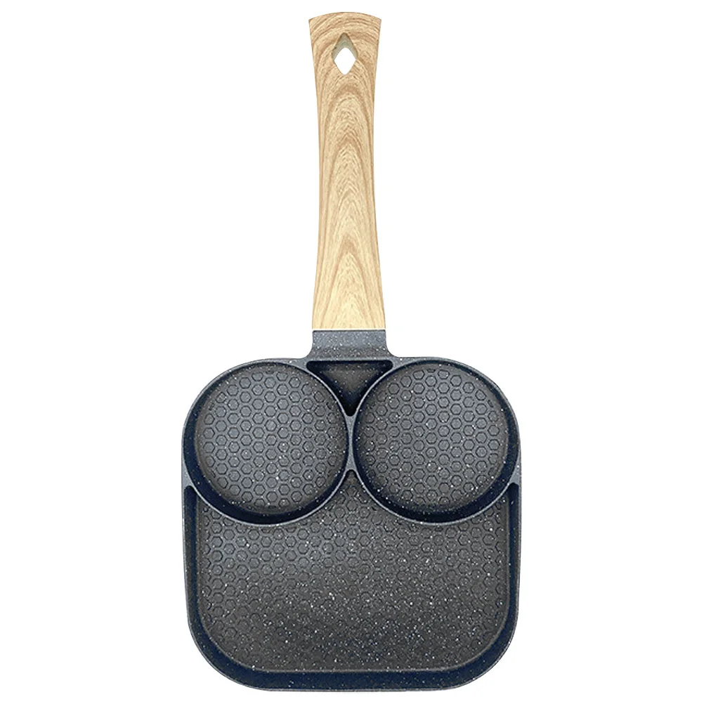 

3-Compartments Fried Egg Pan Non-Stick Split Frying Pan Kitchen Multi-Function Breakfast Cooking Tool Heat Transfer