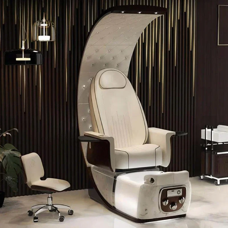 Luxury Modern Professional Pedicure Chair with High Back & Foot Spa for Nail Salons Manicure & Pedicure