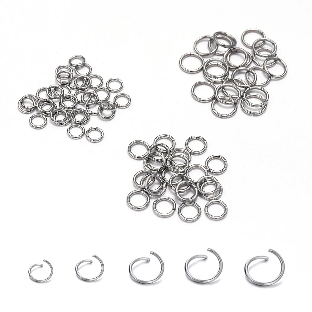 30-200Pcs 3-25mm Stainless Steel Split Ring Open Single Loops Jump Rings Connectors for DIY Jewelry Making Findings Accessories