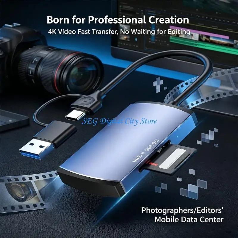 U75B USB4 double Slot Storage Tool Type C Link Works On Many Digital Devices