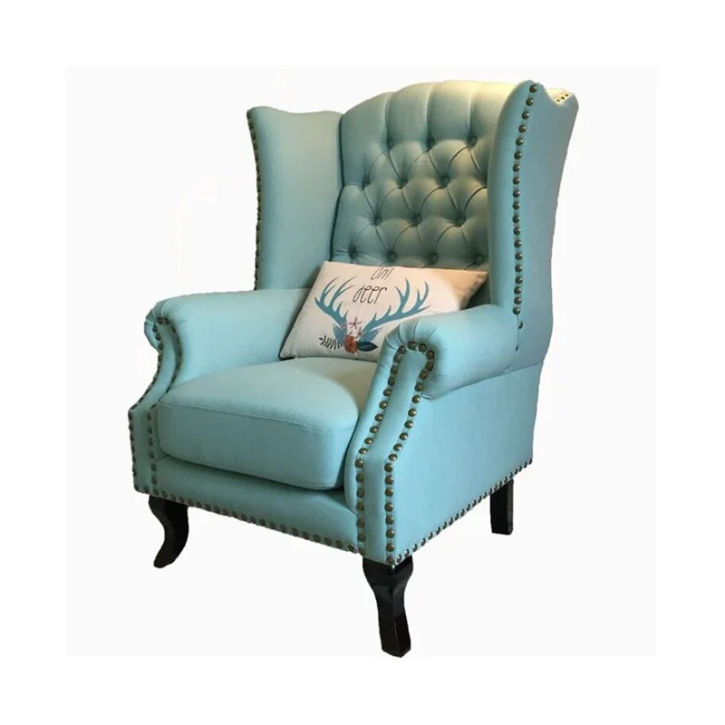 

North American tiger chair single, sofa country style furniture villa living room, bedroom study cotton and linen fabric